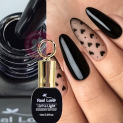 Esmalte em gel preto 051 Chaveirinho 10ml Real Love