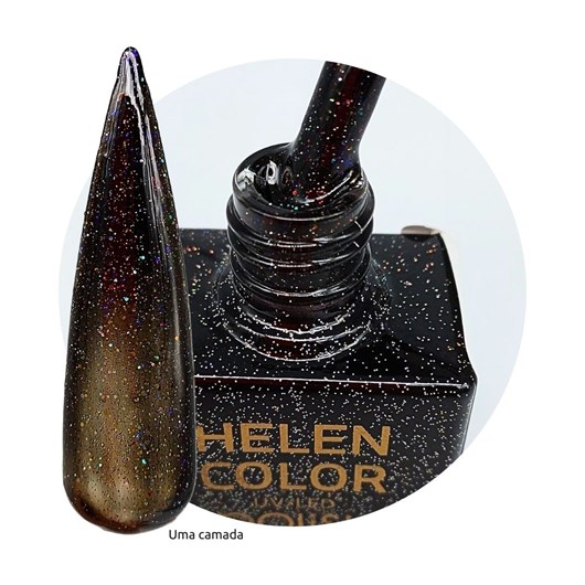 Esmalte em gel Preto Glitter holográfico 15ml Helen Color - Imagem principal - 521d7090-1c61-4c57-ab34-79e9e7801052
