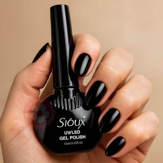 Esmalte em gel Preto Sioux 12ml para unhas