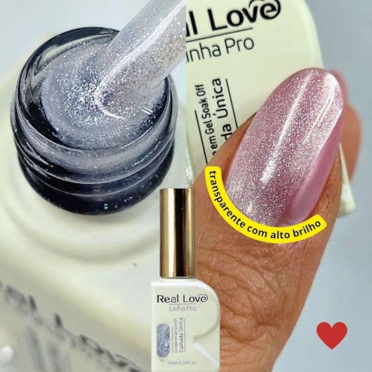 Esmalte em gel Real Love Linha pro 01 White Glow para unhas