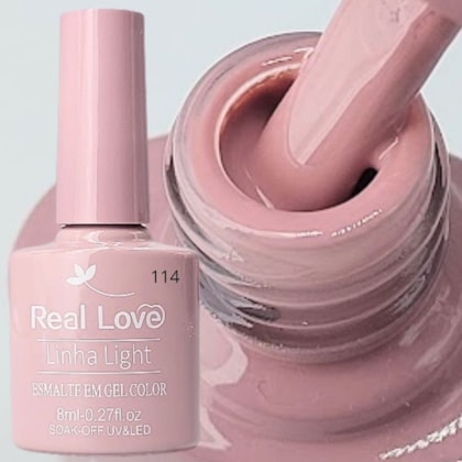 Esmalte em gel Real Love P114 Nude Rose Linha Light