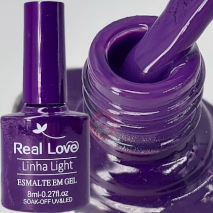 Esmalte em gel Real Love P130 Azul Lavanda Linha Light 8ml