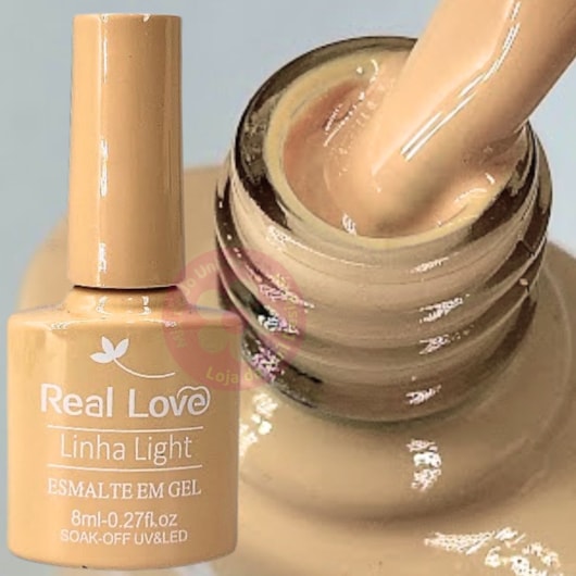 Esmalte em gel Real Love P133 Caramelo mocha linha light 8ml para unhas