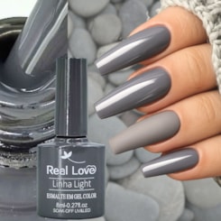 Esmalte em gel Real Love P210 Cinza linha light 8ml