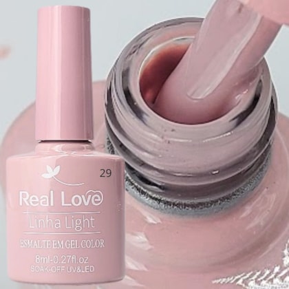 Esmalte em gel Real Love P29 Nude Natural Linha Light