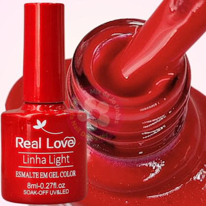 Esmalte em gel Real Love P40 Vermelho vivo linha light 8ml