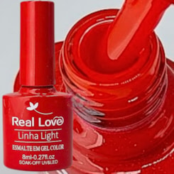 Esmalte em gel Real Love P42 Vermelho Alaranjado Linha Light