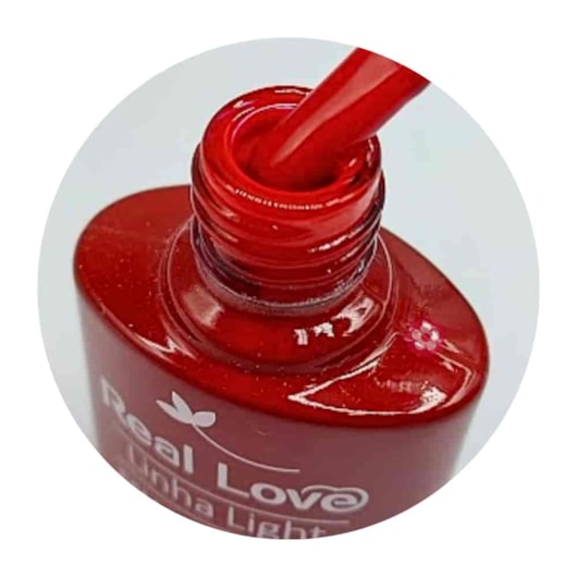 Esmalte em gel Real Love P45 Vermelho Clássico Linha Light para unhas