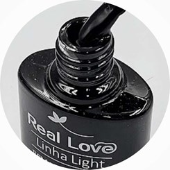 Esmalte em gel Real Love P51Preto Linha Light 8ml
