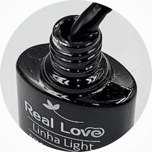 Esmalte em gel Real Love P51Preto Linha Light 8ml para unhas