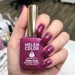 Esmalte em gel Rebu Pink Vinho com glitter Helen Color Conexão