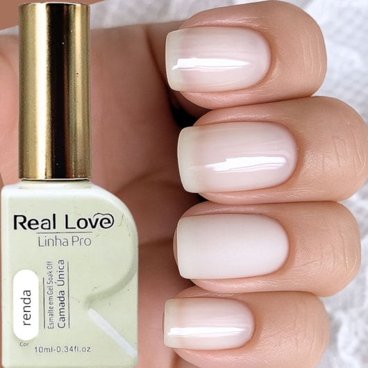 Esmalte em gel renda Batida de coco 03 Linha PRO Real Love para unhas