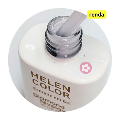 Esmalte em gel Renda clarinho Diamond 15ml Helen Color