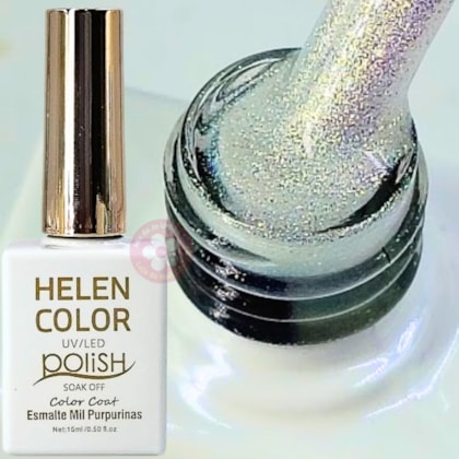 Esmalte em gel renda Glitter Furta Cor 15ml Helen Color 02 mil Purpurinas
