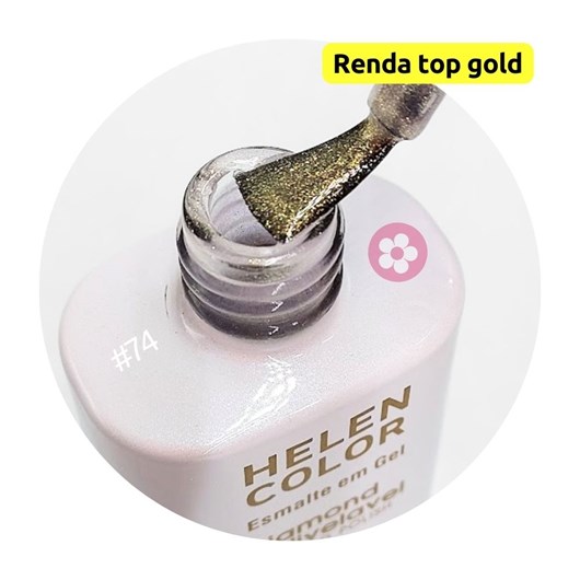 Esmalte em gel Renda Gold 74 Diamond 15ml Helen Color - Imagem principal - 81ea41af-a18c-4b22-86f3-782b1b6d7039