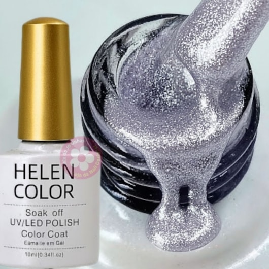 Esmalte em Gel Rendinha c/ Glitter 10ml Helen Color para unhas