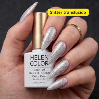 Esmalte em Gel Rendinha c/ Glitter 10ml Helen Color