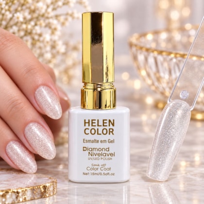 Esmalte em gel Rendinha Glitter Helen Color 15ml Diamond 73
