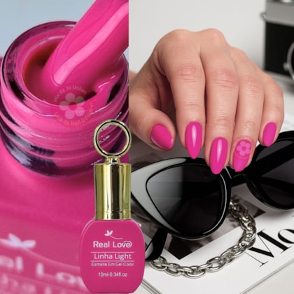 Esmalte em gel rosa Barbie 122 10ml Real Love Chaveirinho