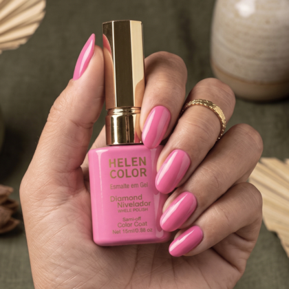 Esmalte em gel Rosa Barbie Helen Color 15ml Diamond 17