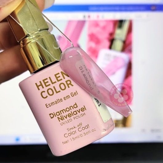 Esmalte em gel Rosa camuflagem Diamond 15ml Helen Color Jelly para unhas