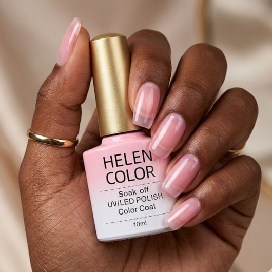 Esmalte em gel Rosa Camuflagem Jelly Helen Color Soak Off 10ml para unhas