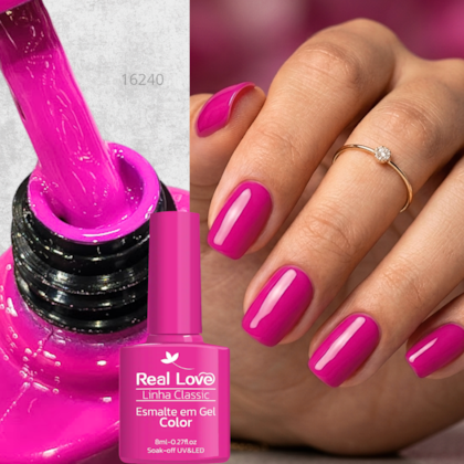 Esmalte em gel Rosa Chiclete Real Love Linha Classic 8ml 025