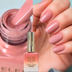 Esmalte Em Gel rosa cor de gel Helen Color 15ml C/ Anvisa