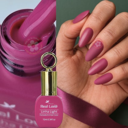 Esmalte em gel Rosa Magenta claro 10ml Real Love Chaveirinho