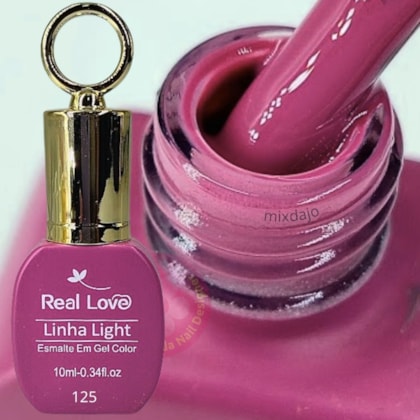 Esmalte em gel Rosa Magenta claro 10ml Real Love Chaveirinho