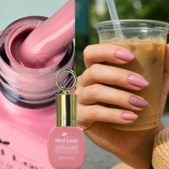 Esmalte em gel Rosa nude 10ml Real Love Chaveirinho