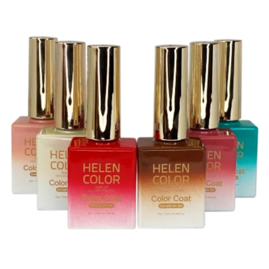 Esmalte Em Gel Rosa pastel candy Helen Color 15ml Soak Off para unhas