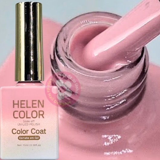 Esmalte Em Gel Rosa pastel candy Helen Color 15ml Soak Off para unhas