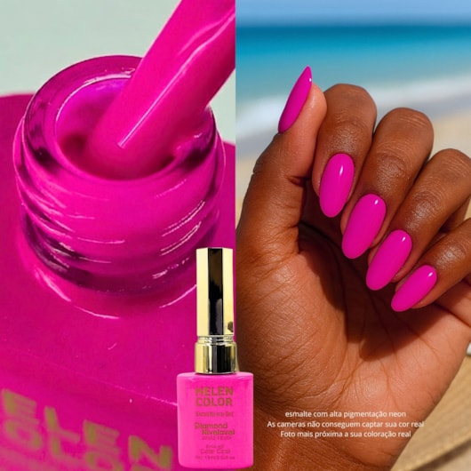 Esmalte em gel Rosa Pink Helen Color 15ml Diamond 24 para unhas