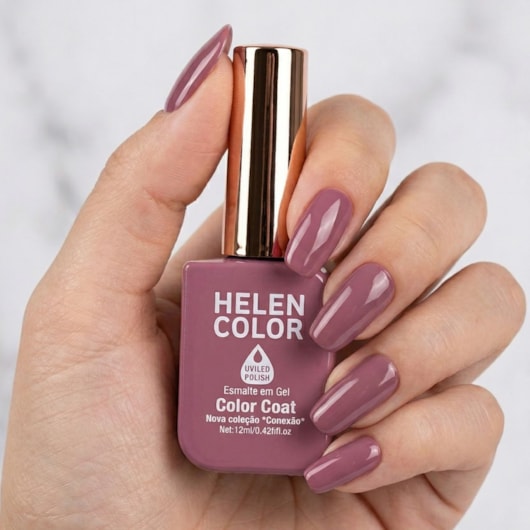 Esmalte em gel Rosa queimado Helen Color 12ml Conexão 187 para unhas
