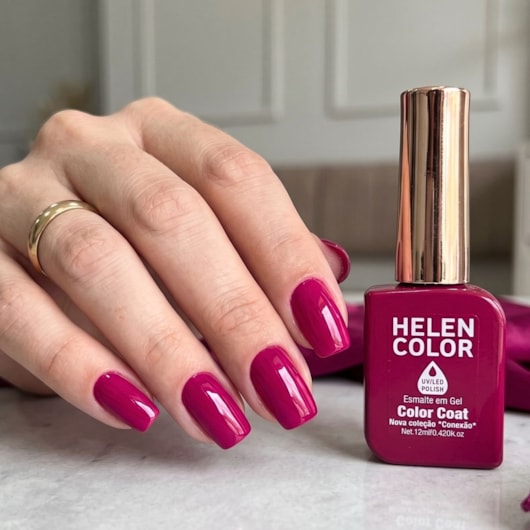 Esmalte em gel Rosa Rubi Helen Color 12ml Conexão 106 para unhas