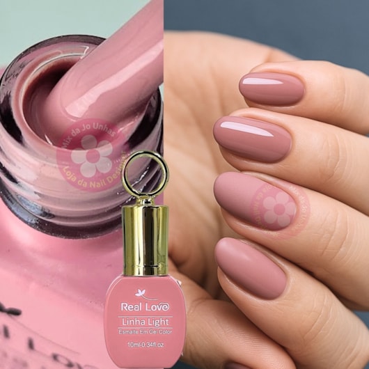 Esmalte em gel Rose Nude 114 10ml Real Love Chaveirinho para unhas