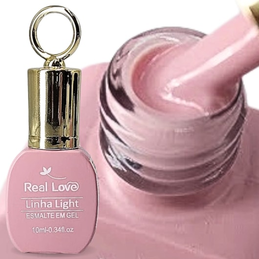 Esmalte em gel Rose Nude 114 10ml Real Love Chaveirinho para unhas