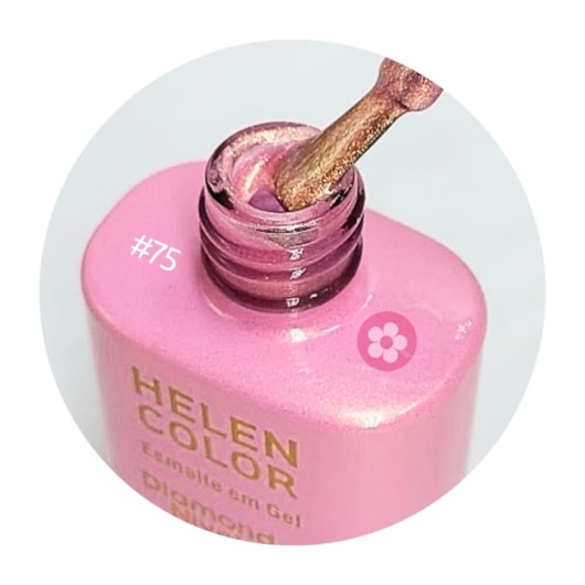 Esmalte em gel Rosinha gold Helen Color 15ml Diamond 75 para unhas