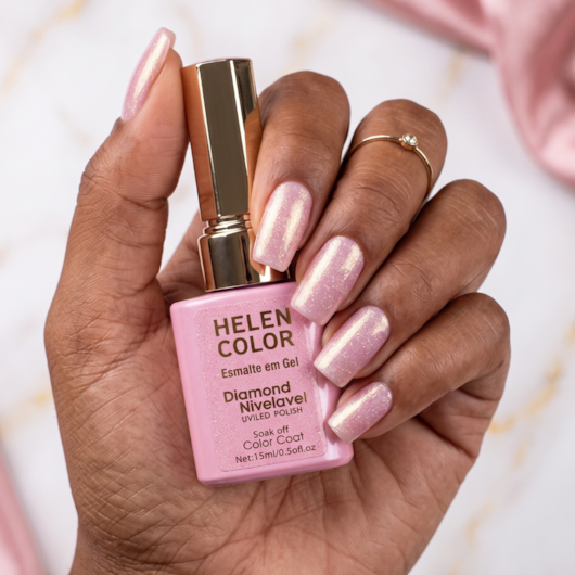Esmalte em gel Rosinha gold Helen Color 15ml Diamond 75 para unhas