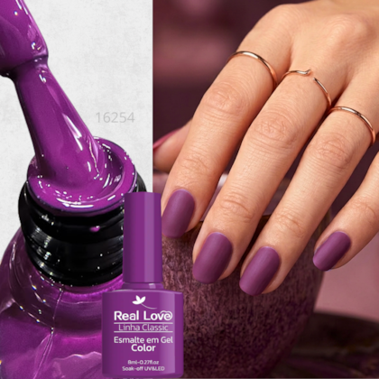 Esmalte em gel Roxo Ameixa Real Love Linha Classic 8ml 042