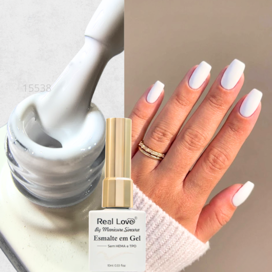Esmalte em gel Sem TPO Branco 100% 06 Manicure Sincera 10ml para unhas