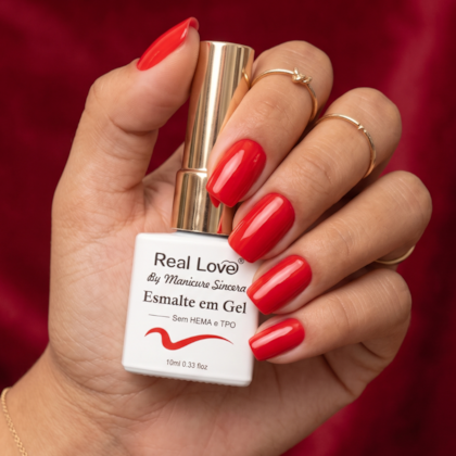 Esmalte em gel Sem TPO Vermelho melancia 13 Manicure Sincera 10ml