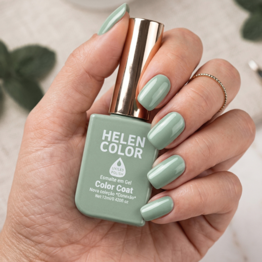 Esmalte em gel Sorvete de pistache Helen Color 12ml Conexão 181 para unhas