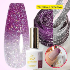 Esmalte em Gel Térmico Refletivo D&Z 10ml - Cor: 01 Roxinho