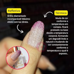 Esmalte em Gel Térmico Refletivo D&Z 10ml - Cor: 01 Roxinho