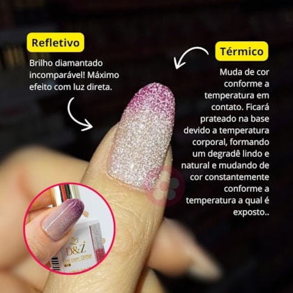 Esmalte em Gel Térmico Refletivo D&Z 10ml - Cor: 01 Roxinho