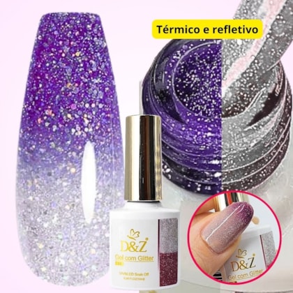 Esmalte em Gel Térmico Refletivo D&Z 10ml - Cor: 03 Lilás