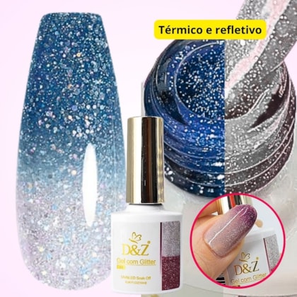 Esmalte em Gel Térmico Refletivo D&Z 10ml - Cor: 04 Azul Acinzentado