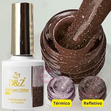 Esmalte em Gel Térmico Refletivo D&Z 10ml - Cor: 06 Marrom